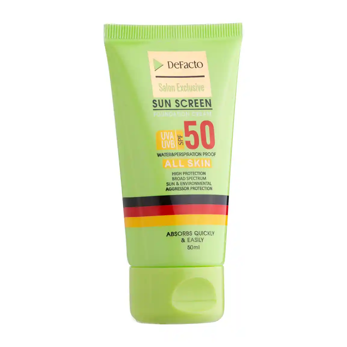ضد آفتاب رنگی دیفکتو با SPF50 مناسب انواع پوست حجم 50 میلی لیتر 
