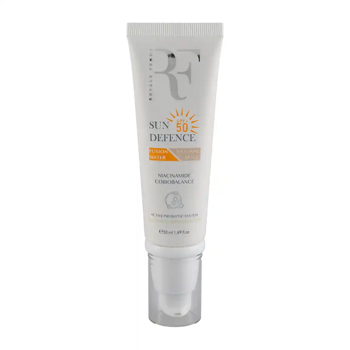 کرم ضد آفتاب رنگی آر اف با SPF 50 مناسب پوست چرب حجم 50 میلی لیتر 
