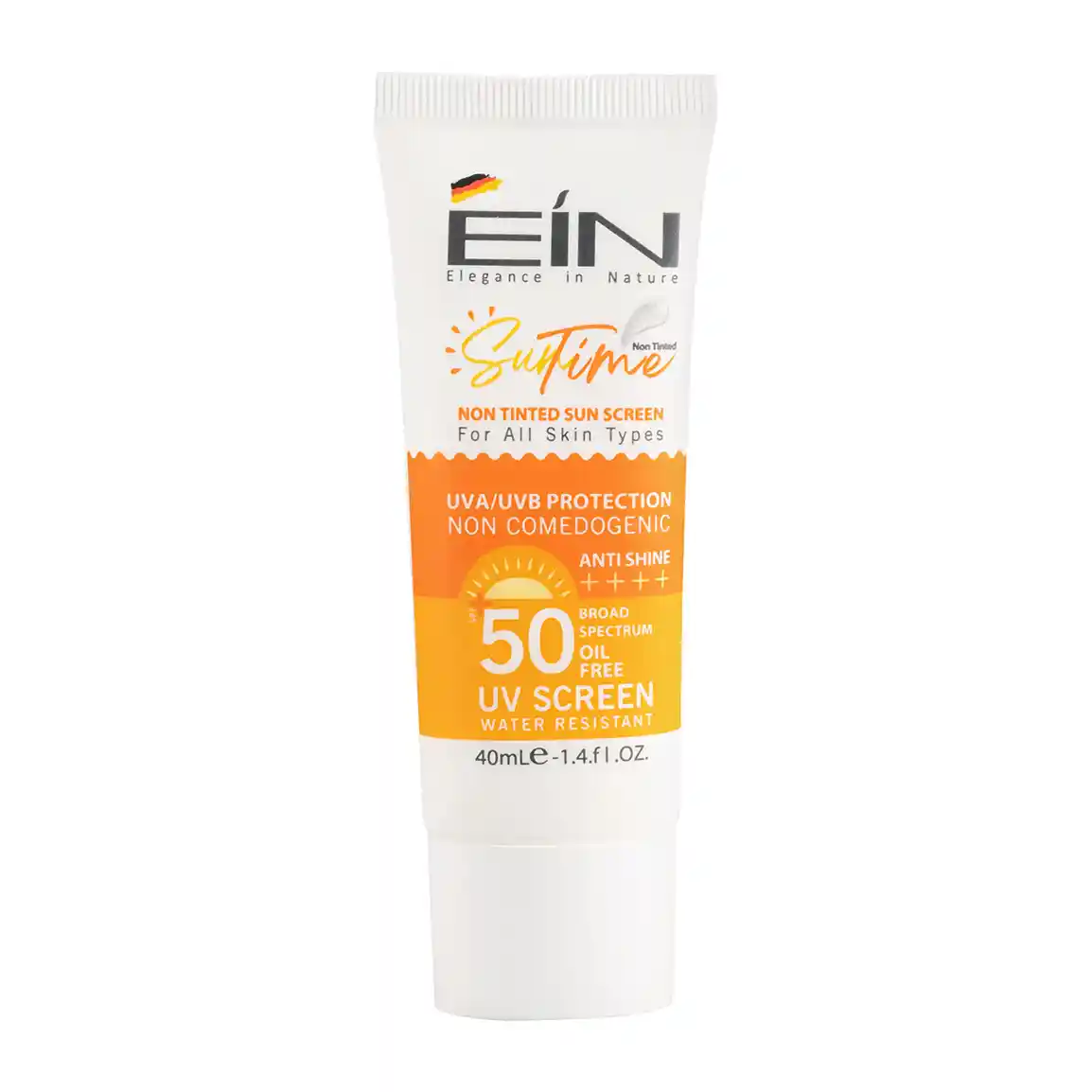 کرم ضد آفتاب بی رنگ ای آی ان با SPF50 مناسب انواع پوست حجم 40 میلی لیتر 