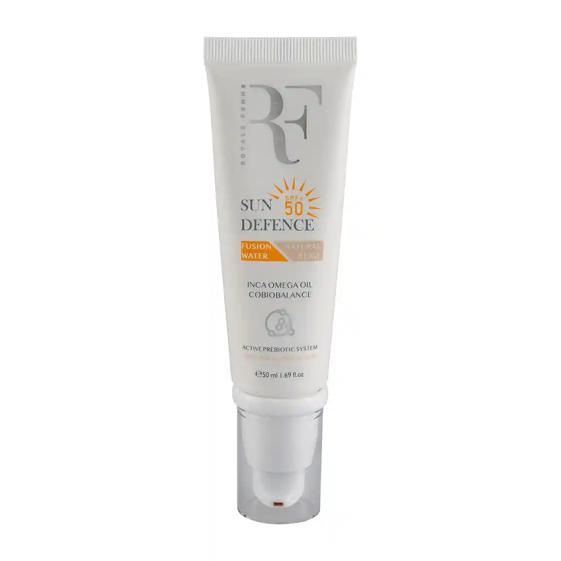 کرم ضد آفتاب رنگی آر اف با SPF 50 مناسب پوست خشک و حساس حجم 50 میلی لیتر 