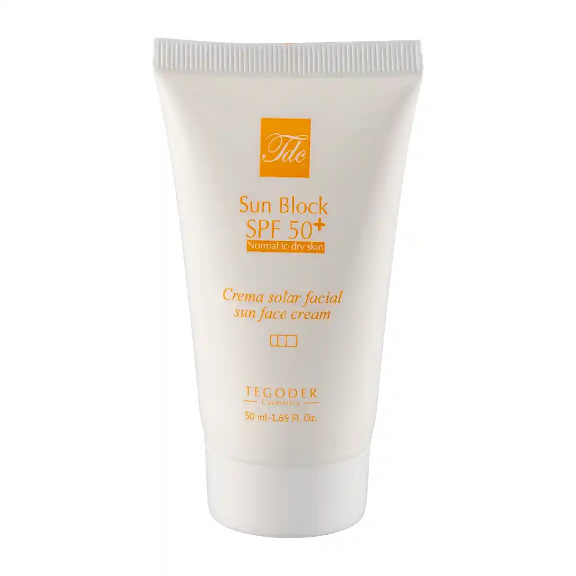ضد آفتاب بی رنگ تگودر با SPF 50 مناسب پوست نرمال تا خشک حجم 50 میلی لیتر 