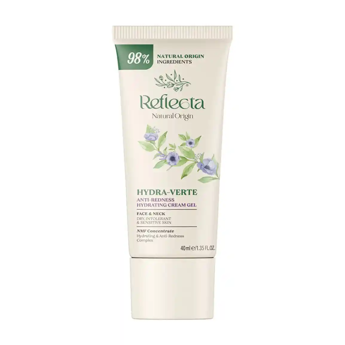 کرم ژل مرطوب کننده صورت و گردن ریفلکتا مناسب پوست خشک، حساس و مستعد به قرمزی حجم 40 میلی لیتر