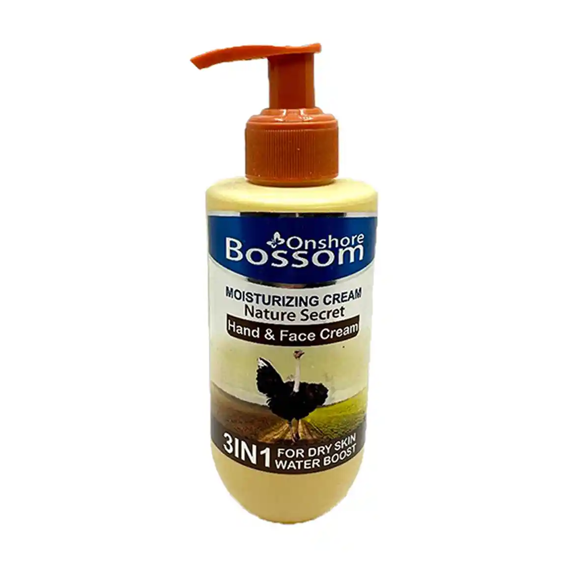 کرم مرطوب کننده پمپی روغن شترمرغ 250میل بوسوم