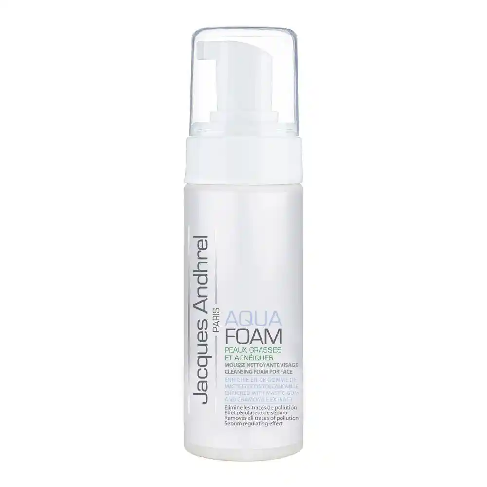 فوم پاک کننده صورت ژاک آندرل پاریس مدل Aqua Foam مناسب پوست چرب و مستعد به آکنه حجم 150 میلی لیتر